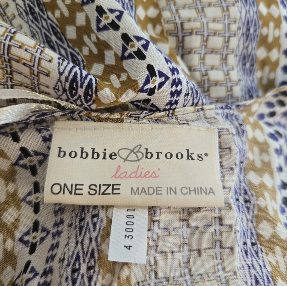 Bobbie Brooks Boho Poncho Open Kimono Blue And Yellow One Size